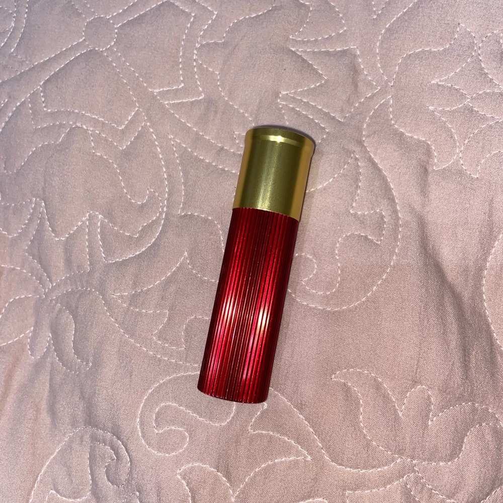 Red and Gold Metal Little Flashlight Battery Operated Click Button Travel Size